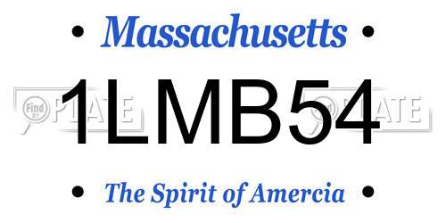 1LMB54 Massachusetts License Plate