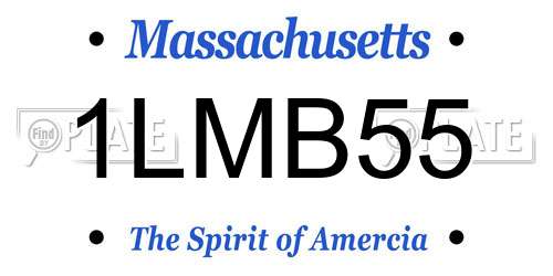 1LMB55 Massachusetts License Plate