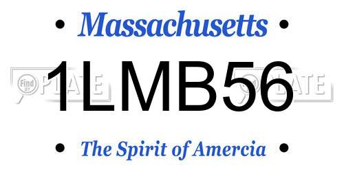 1LMB56 Massachusetts License Plate