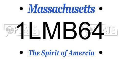 1LMB64 Massachusetts License Plate