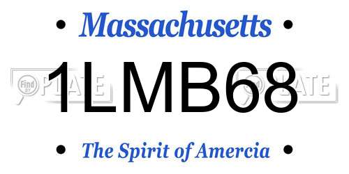 1LMB68 Massachusetts License Plate