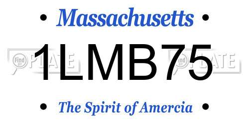 1LMB75 Massachusetts License Plate