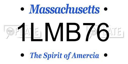 1LMB76 Massachusetts License Plate