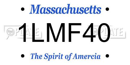 1LMF40 Massachusetts License Plate