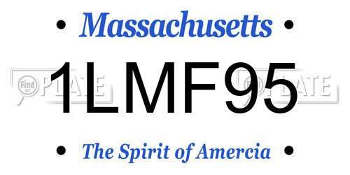 1LMF95 Massachusetts License Plate