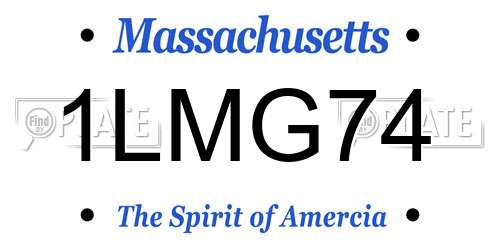 1LMG74 Massachusetts License Plate