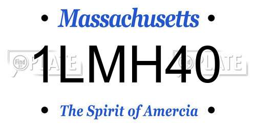 1LMH40 Massachusetts License Plate