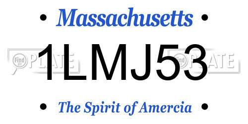 1LMJ53 Massachusetts License Plate