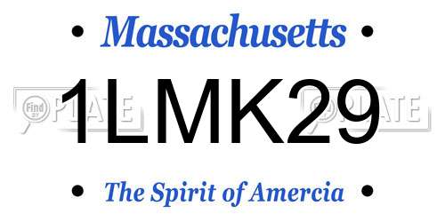 1LMK29 Massachusetts License Plate