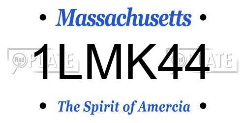 1LMK44 Massachusetts License Plate