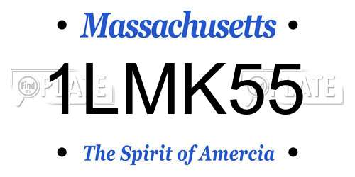 1LMK55 Massachusetts License Plate