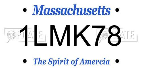 1LMK78 Massachusetts License Plate
