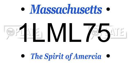 1LML75 Massachusetts License Plate