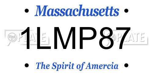 1LMP87 Massachusetts License Plate
