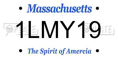 1LMY19 Massachusetts License Plate