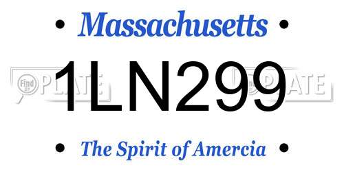 1LN299 Massachusetts License Plate