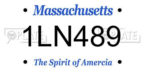 1LN489 Massachusetts License Plate