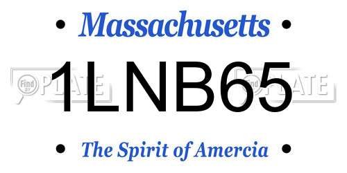 1LNB65 Massachusetts License Plate