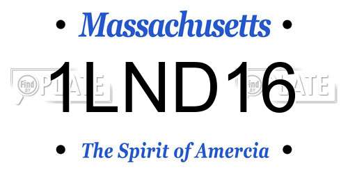 1LND16 Massachusetts License Plate