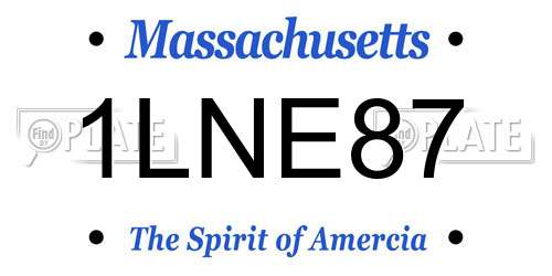 1LNE87 Massachusetts License Plate
