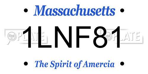 1LNF81 Massachusetts License Plate