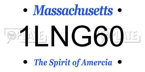 1LNG60 Massachusetts License Plate