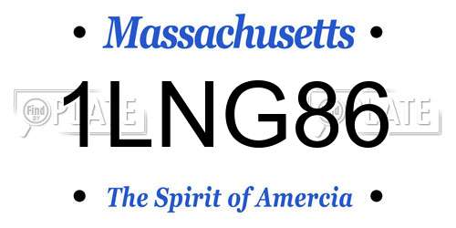 1LNG86 Massachusetts License Plate