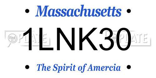 1LNK30 Massachusetts License Plate