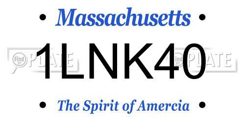 1LNK40 Massachusetts License Plate
