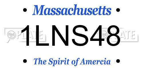 1LNS48 Massachusetts License Plate