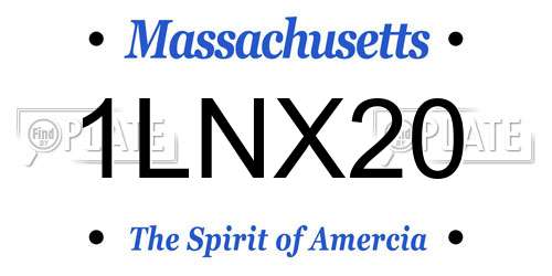 1LNX20 Massachusetts License Plate