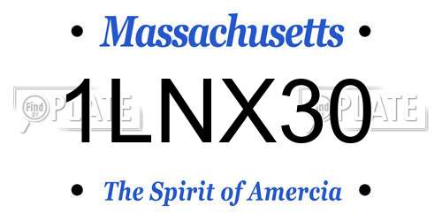 1LNX30 Massachusetts License Plate