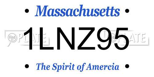 1LNZ95 Massachusetts License Plate