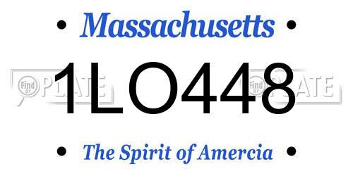 1LO448 Massachusetts License Plate
