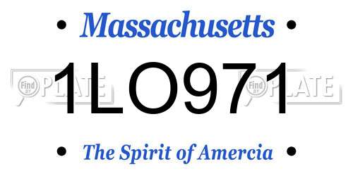 1LO971 Massachusetts License Plate