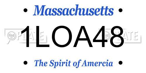 1LOA48 Massachusetts License Plate