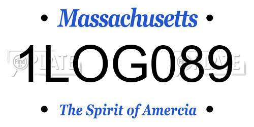 1LOG089 Massachusetts License Plate