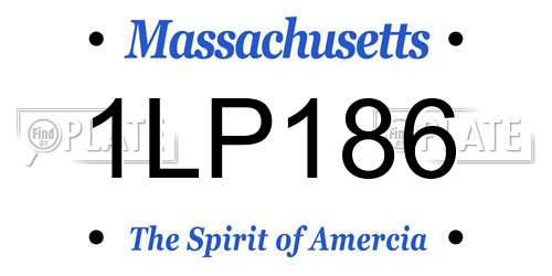1LP186 Massachusetts License Plate
