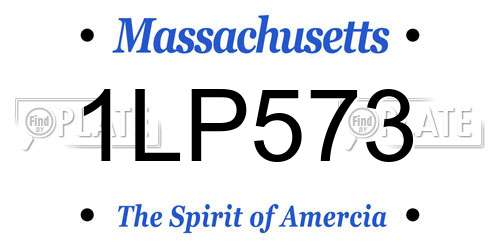 1LP573 Massachusetts License Plate