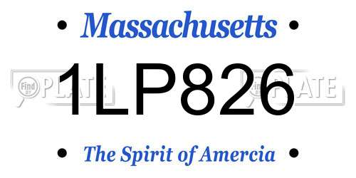 1LP826 Massachusetts License Plate