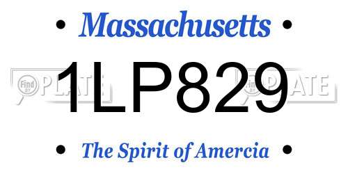 1LP829 Massachusetts License Plate