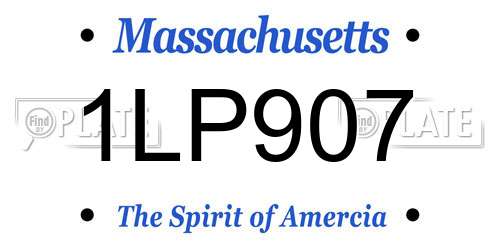 1LP907 Massachusetts License Plate