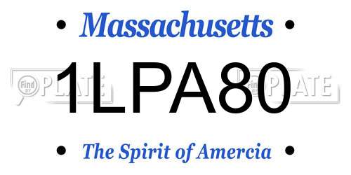 1LPA80 Massachusetts License Plate