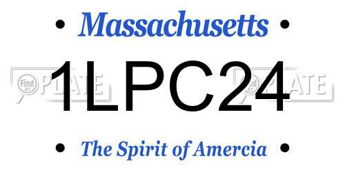 1LPC24 Massachusetts License Plate