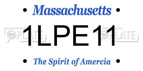 1LPE11 Massachusetts License Plate