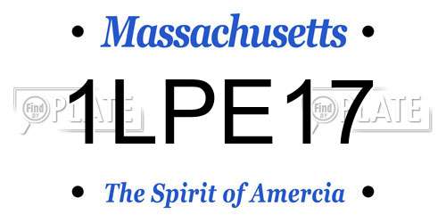 1LPE17 Massachusetts License Plate