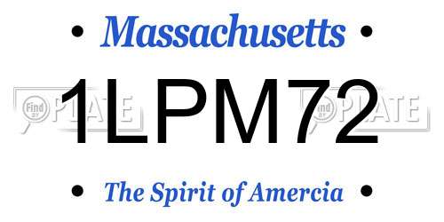 1LPM72 Massachusetts License Plate
