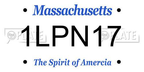 1LPN17 Massachusetts License Plate