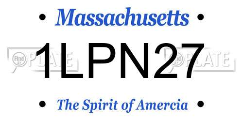 1LPN27 Massachusetts License Plate