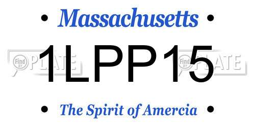 1LPP15 Massachusetts License Plate
